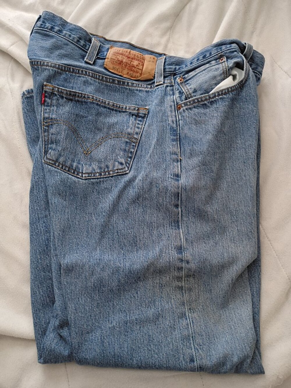 Men's Vintage LEVI'S 501 Button Fly Jeans 42x30 Denim Dungarees 42 x 30 Blue